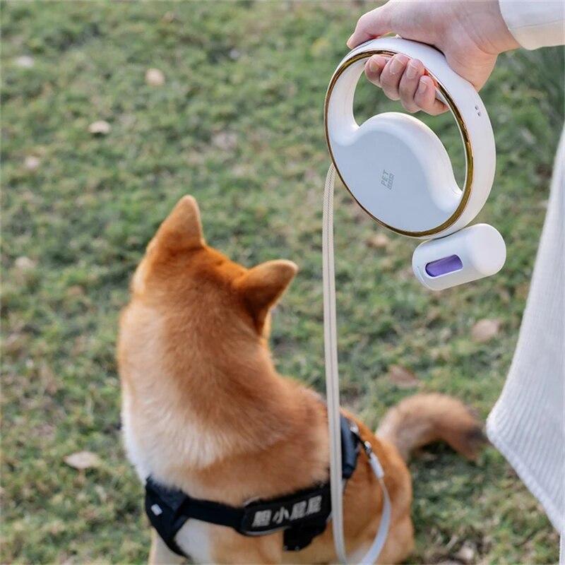 Dog Leash with Flash Light and Garbage